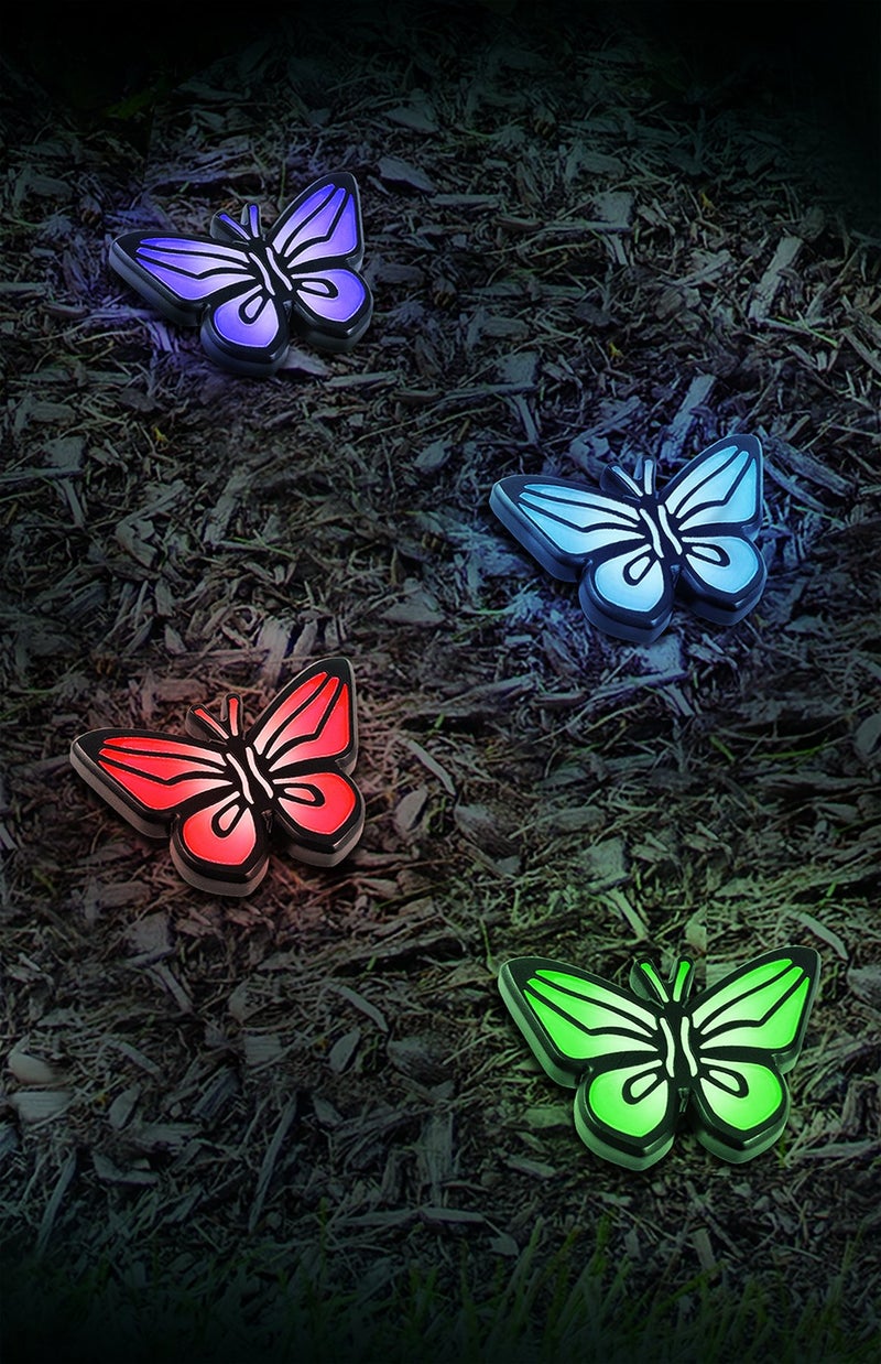 IdeaWorks Butterfly Lights-Sets of 4-Solar Powered-Automatically Turns On at Dusk & Off at Dawn-Space Each Light up to 32â€-Easy Installation, Multicolor - Image 3